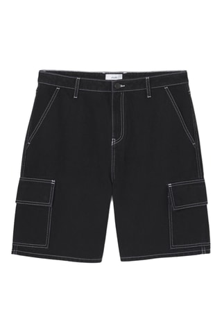 Spijkerbermuda - Zwart