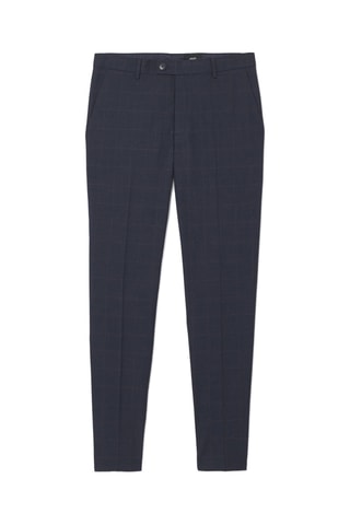 Calças slim em lã - Azul-marinho