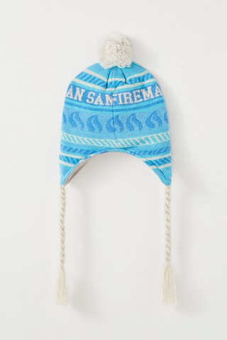 Bonnet péruvien à pompon Sam le pompier   - Bleu