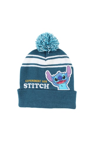 Bonnet à pompon et Gants Stitch Lilo et Stitch Disney  - Blanc et bleu