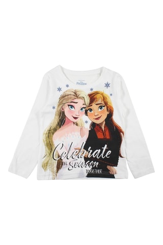 T-shirt et pantalon Elsa et Anna La Reine des Neiges Disney  - Blanc et bleu