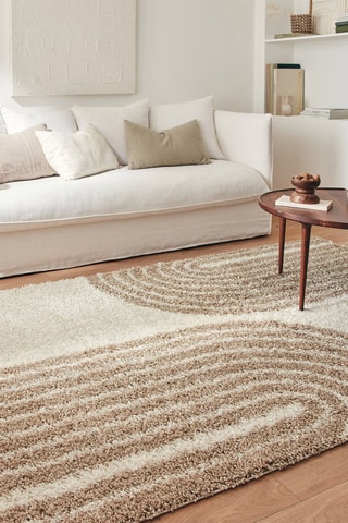 Tapete Shaggy Olympe - Bege e castanho