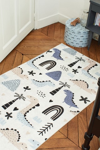 Tapete Happy 740 Branco e azul