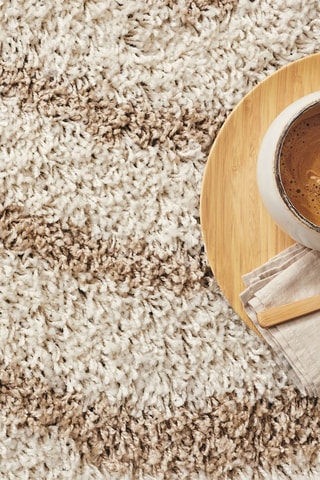 Tapete Shaggy Olympe - Bege e castanho