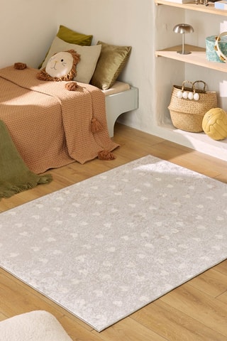 Tapete Happy - Cinzento e branco