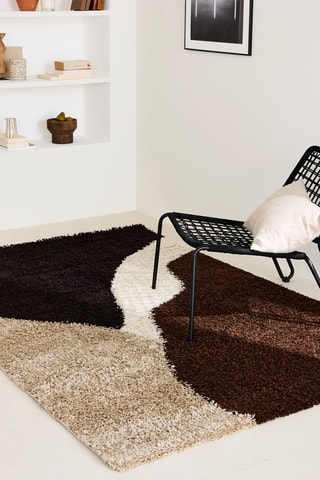 Tapete Shaggy Palerme - Castanho e preto