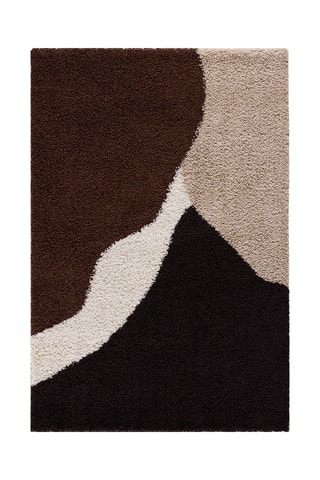 Tapete Shaggy Palerme - Castanho e preto