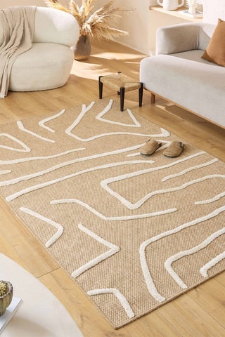 Tapete Palma - Bege e branco