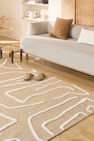 Tapete Palma - Bege e branco