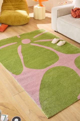 Tapete Groovy - Verde e rosa