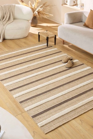 Tapete Palma - Bege e branco