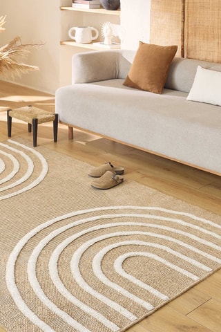 Tapete Palma - Bege e branco