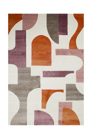 Tapete Memphis - Cinzento e laranja