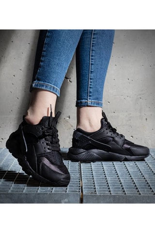 Nike Air Huarache en cuir - Noir
