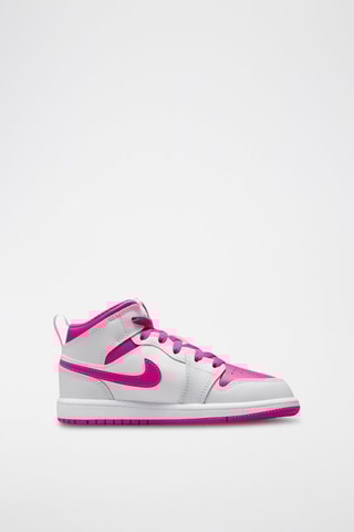 Jordan 1 Mid en cuir - Blanc