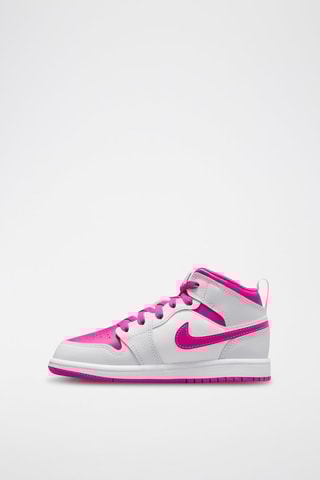 Jordan 1 Mid en cuir - Blanc