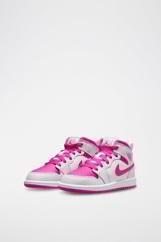 Jordan 1 Mid en cuir - Blanc