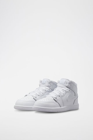 Jordan 1 Mid en cuir - Blanc