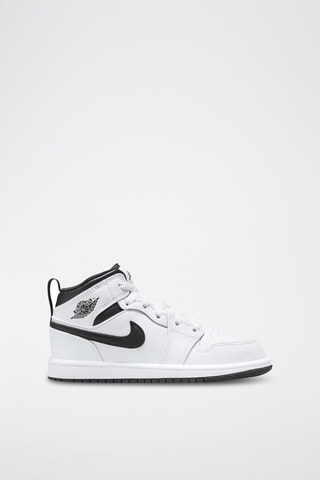 Jordan 1 Mid en cuir - Blanc