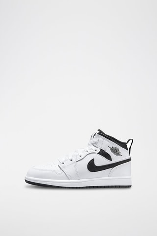 Jordan 1 Mid en cuir - Blanc