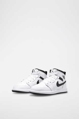 Jordan 1 Mid en cuir - Blanc
