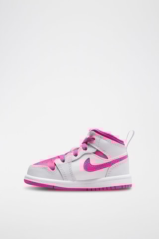 Jordan 1 Mid en cuir - Blanc