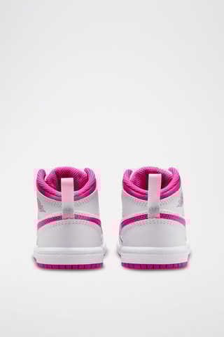 Jordan 1 Mid en cuir - Blanc