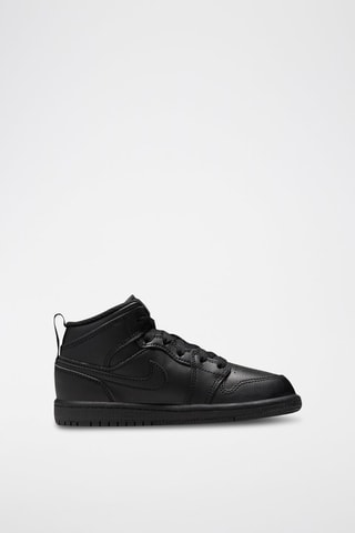 Jordan 1 Mid en cuir - Noir
