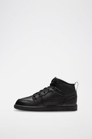 Jordan 1 Mid en cuir - Noir