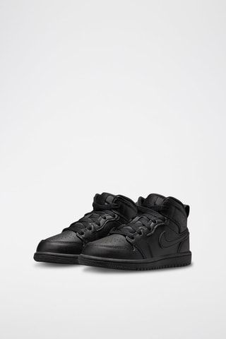 Jordan 1 Mid en cuir - Noir