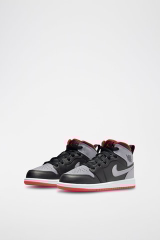 Jordan 1 Mid en cuir - Noir