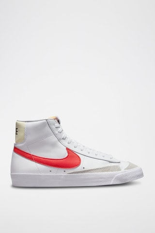 Blazer Mid '77 Vintage en cuir Ecru et rouge