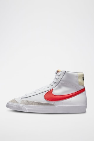 Blazer Mid '77 Vintage en cuir Ecru et rouge