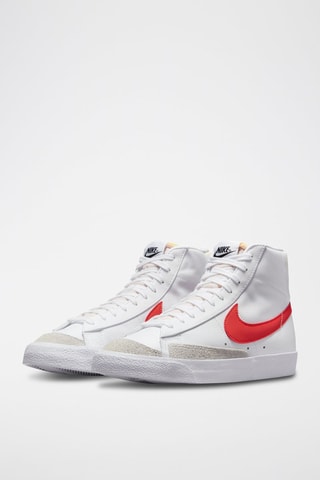 Blazer Mid '77 Vintage en cuir Ecru et rouge