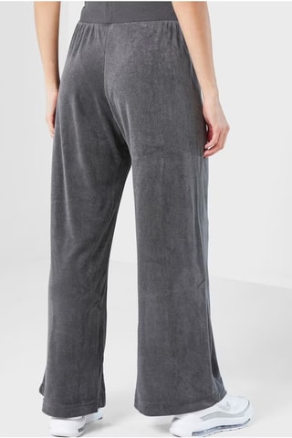 Pantalon wide legs taille haute en velours Terry - Bleu marine