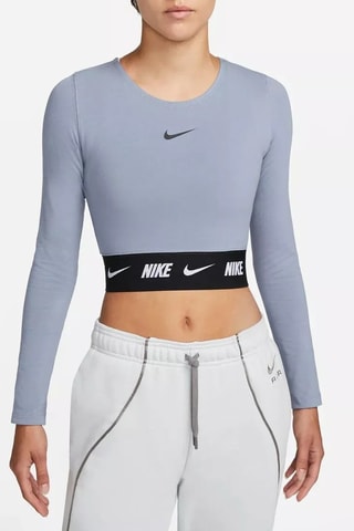 Crop top Nike swoosh - Gris