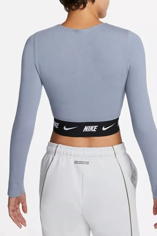 Crop top Nike swoosh - Gris