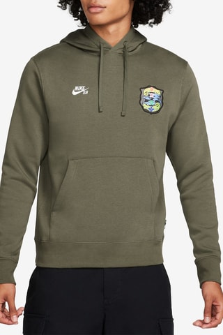 Sweat polaire en capuche de skateboard Nike SB - Vert olive