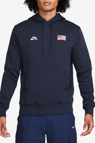 Sweat de skateboard polaire à capuche Nike SB - Bleu marine