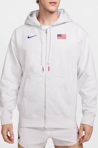 Sweat de running à capuche USA - Gris foncé