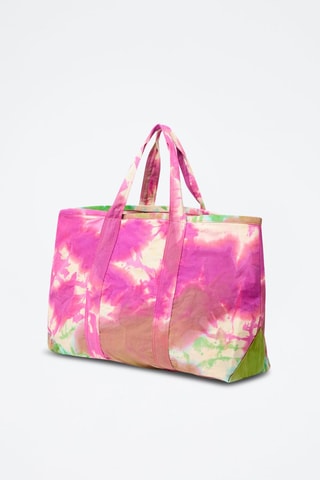 Sac shopping tie and dye - Fuchsia et marron