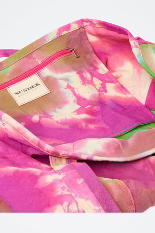 Sac shopping tie and dye - Fuchsia et marron