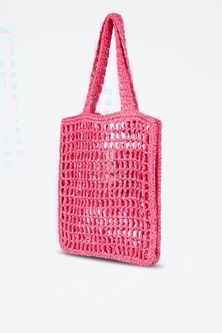 Tote bag en paille - Rose