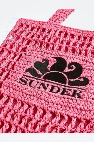 Tote bag en paille - Rose