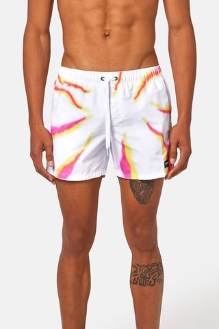 Short de bain - Blanc et fuchsia