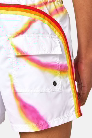 Short de bain - Blanc et fuchsia