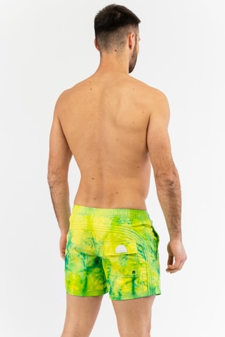 Short de bain tie and dye - Vert clair et jaune