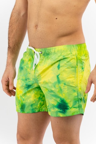Short de bain tie and dye - Vert clair et jaune