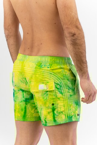 Short de bain tie and dye - Vert clair et jaune