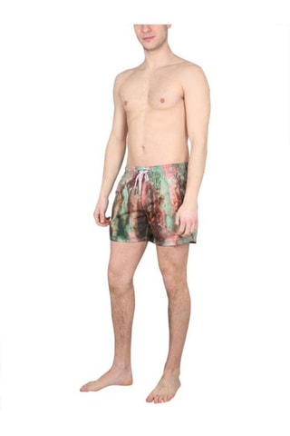Short de bain tie and dye - Vert et saumon
